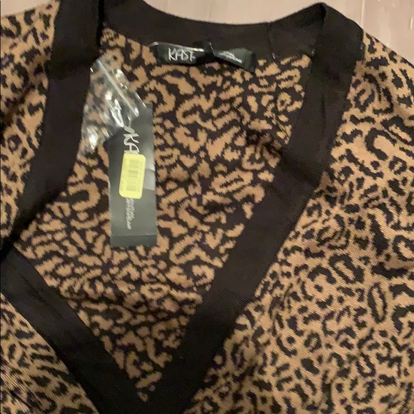 NWT Kasper leopard print wrap sweater L $129 - Picture 2 of 2